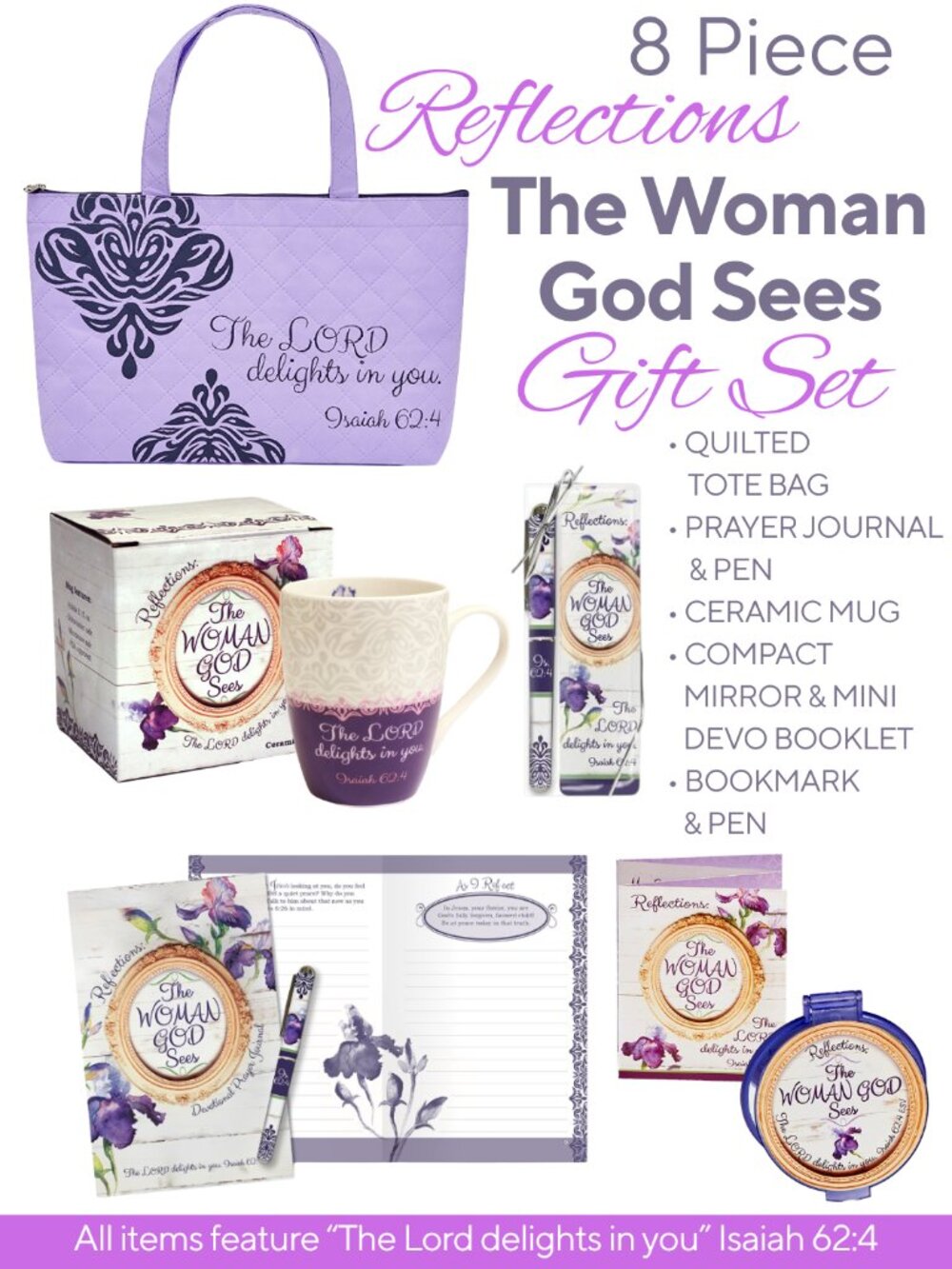 8 Piece Christian Gift Set The Woman God Sees Isaiah 62:4